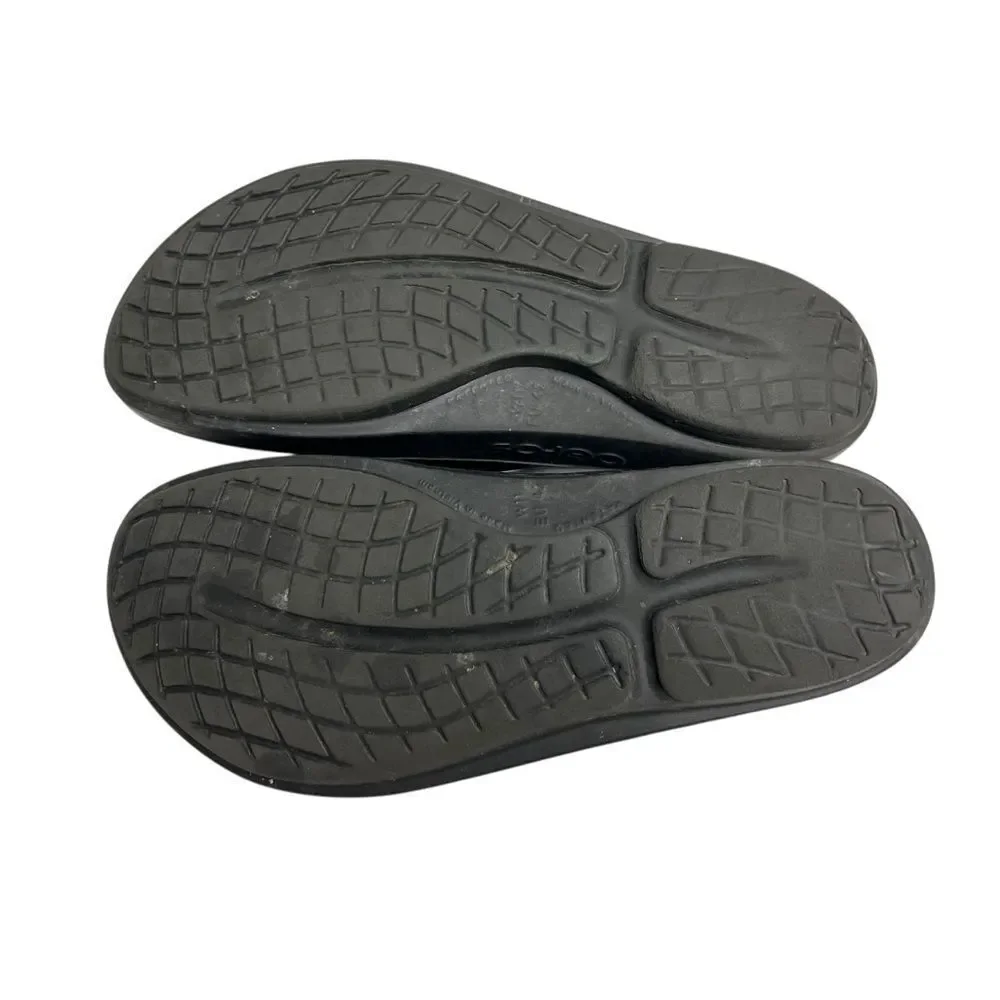 Oofos Women’s Black Oolala Recovery Thong Sandal Slide Size 11 US